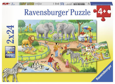 Ravensburger - Puzzle Un giorno allo zoo 2x24 pezzi
