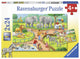 Ravensburger - Puzzle Un giorno allo zoo 2x24 pezzi
