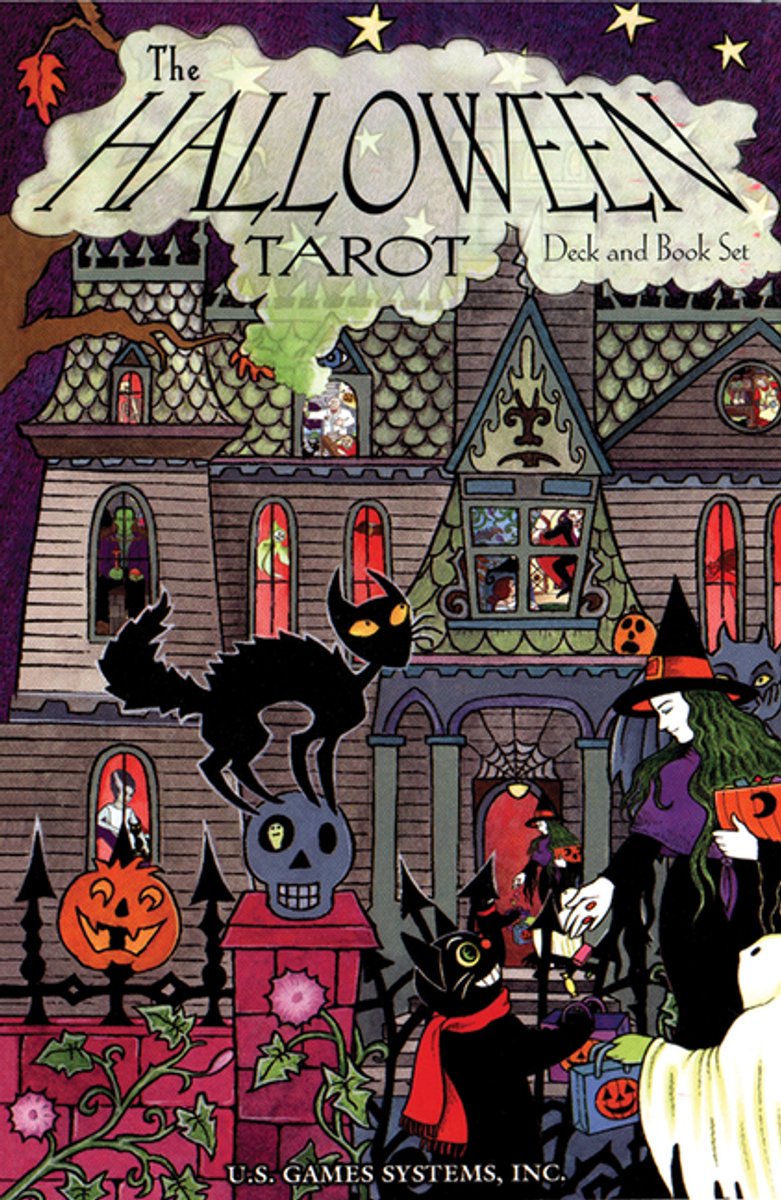 El juego de libros de baraja de tarot de Halloween: baraja de 78 cartas [con libro]
