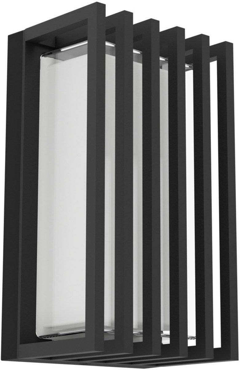 Lampada da parete per esterno Eglo Genovese - 24 cm - nero trasparente - luce bianca regolabile (calda, neutra e luce diurna)