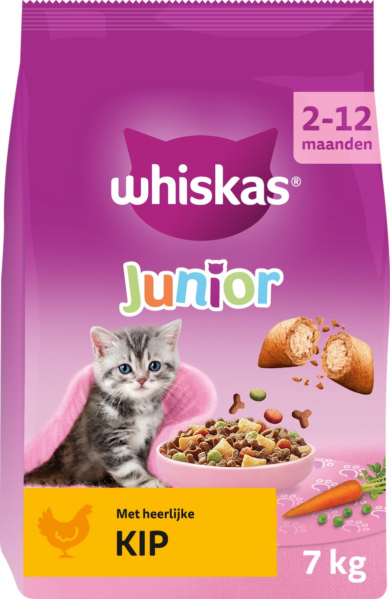 Comida para gatos Whiskas - junior - pollo - bolsa 7kg