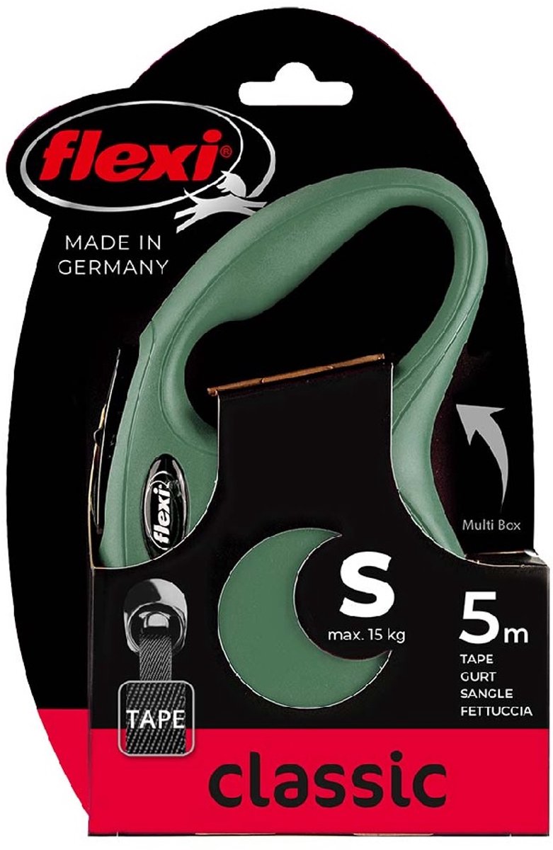 Flexi retractable line classic tape olive green