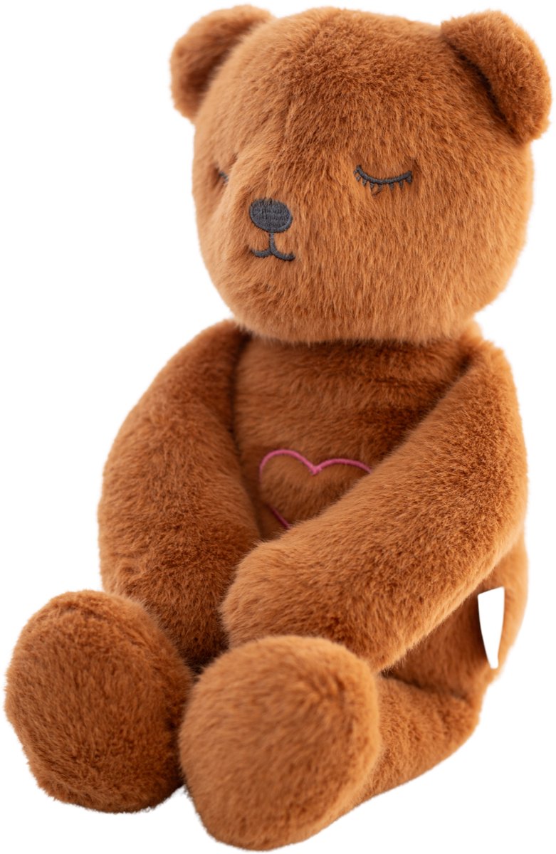 Muñeco Lulla osito de peluche para dormir marrón – con respiración natural del corazón – ayuda para dormir – funciona hasta 12 horas – hipoalergénico lavable – para bebés, niños prematuros