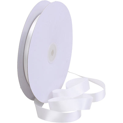 Creativ Company Satin Ribbon, B: 15 mm, blanco, 50 m 1 rollo