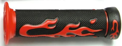 Maniglia in gomma Vparts fiamma pr. asole di ritenzione in tnt rosso decoro fiamma, 623rj