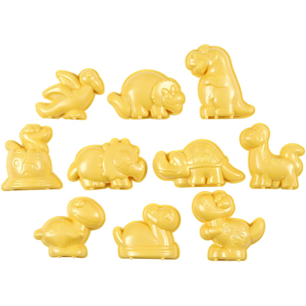 Sandy clay® shapes, dinosaurs, size 4.5-6 cm, 10 pieces, 1 box