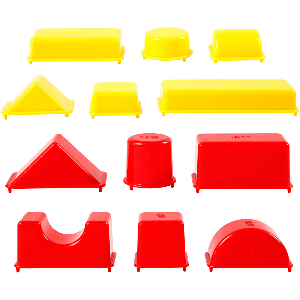 Sandy clay® shapes, geometry, size 3.5-9.5 cm, 12 pieces 1 box