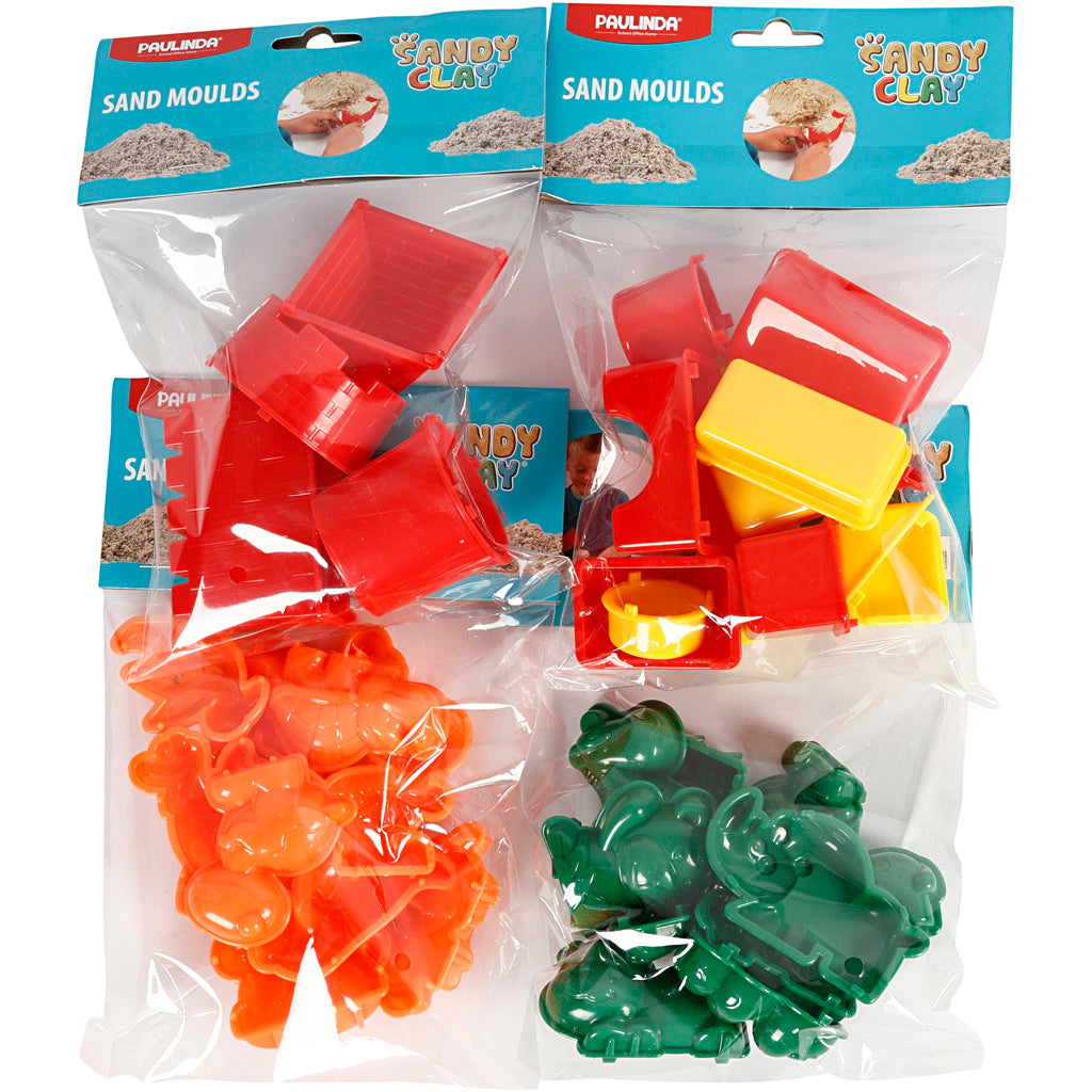 Sandy clay® moulds, size 3.5-9.5 cm, 36 pieces, 1 box
