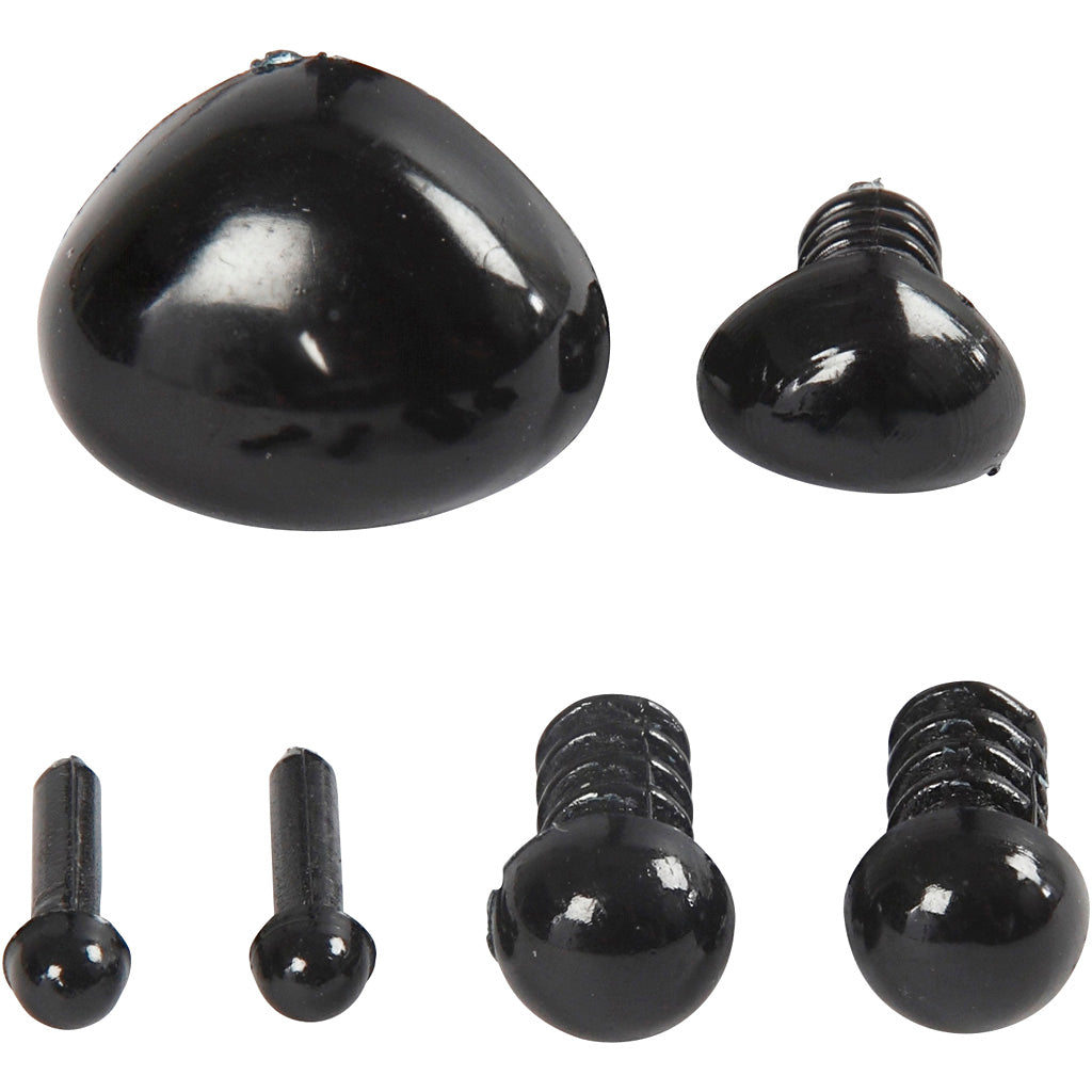 Ojos y narices - Negro, 20 sets