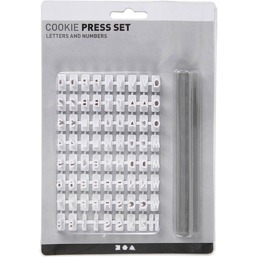 Creative Company Stamp Set Lettere di gomma e figure bianche