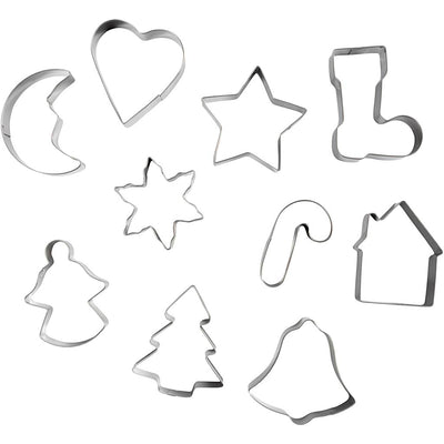 Cortadores de galletas Creativ company, formas navideñas, tamaño 3-5,7 cm, 10 piezas, 1 caja