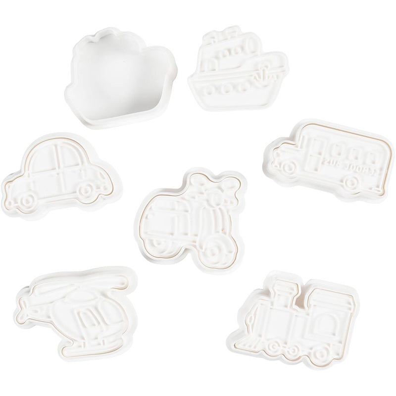 Formine per biscotti Creativ Company con timbro, trasporto, misura 3,5-5,5 cm, bianco, 6 pezzi 1 scatola