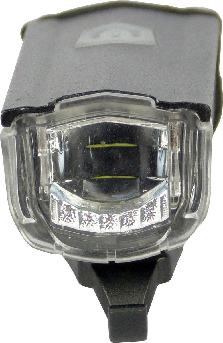 Faro de bicicleta Dresco - iluminación LED para bicicleta - recargable - USB - negro