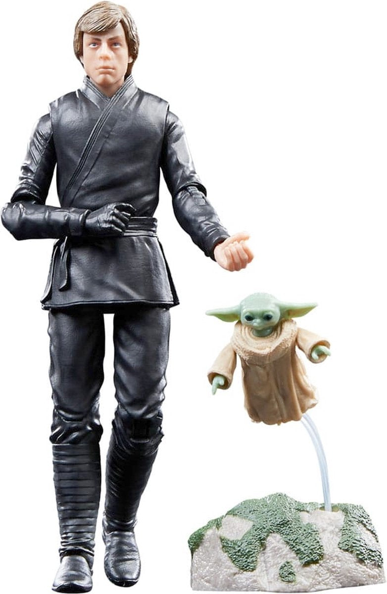 Disney hasbro star wars - confezione da 2 luke skywalker grogu il libro di boba fett serie nera action figure 15 cm - multicolori
