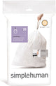 Bolsas de basura Simplehuman code q - 50 litros - 20 piezas - con cordón - blanco