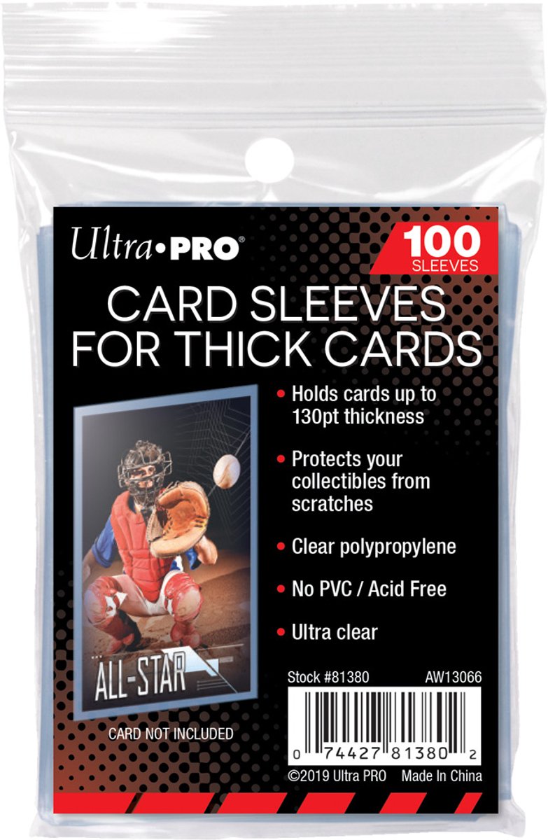 Ultrapro ultra pro - Paquete de 100 fundas para tarjetas gruesas de tamaño estándar (100 x 152 mm)