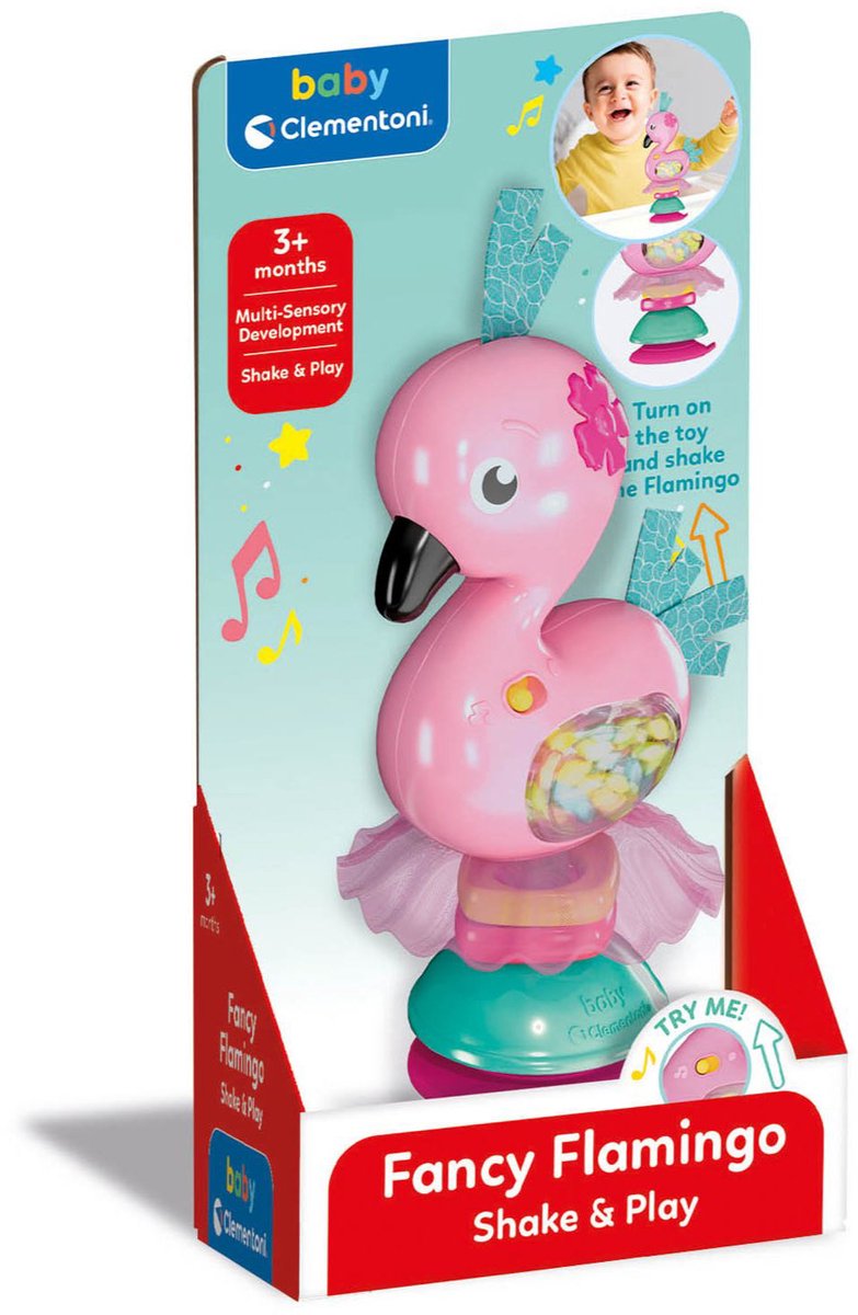 Clementoni Baby Shake and Play Flamingo con suono e aspirazione
