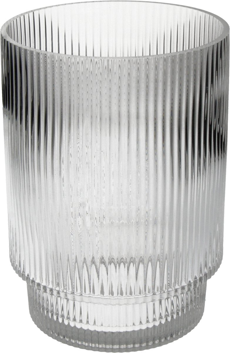 Jarrón colección hd cristal rayado 16x16x22cm