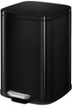 Eko - pattumiera a pedale stella 6 litri - plastica inox - nera - pattumiera