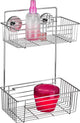 Wenko vacuum-loc wandrek 2-laags bari chroom 26x17x38cm - doucherek - douchemand - bevestigen zonder boren