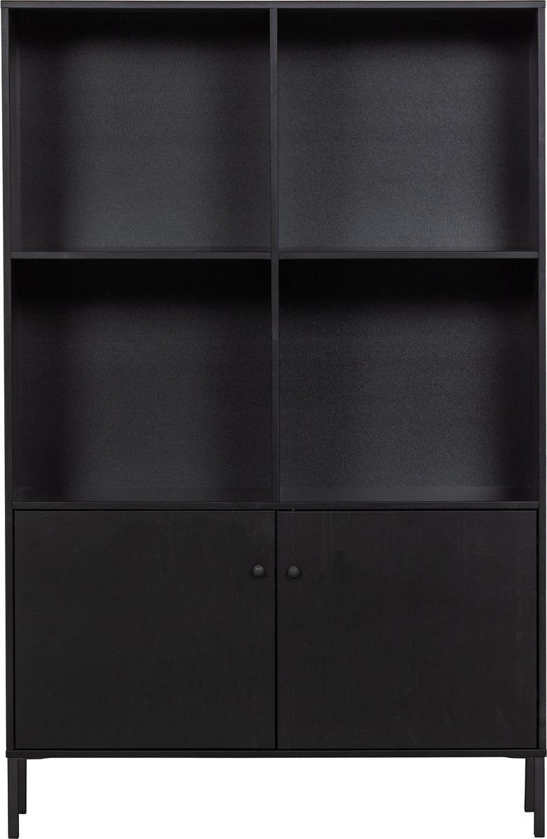 Woood xam open kast - grenen - zwart - 155x107x39