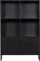Woood xam open kast - grenen - zwart - 155x107x39