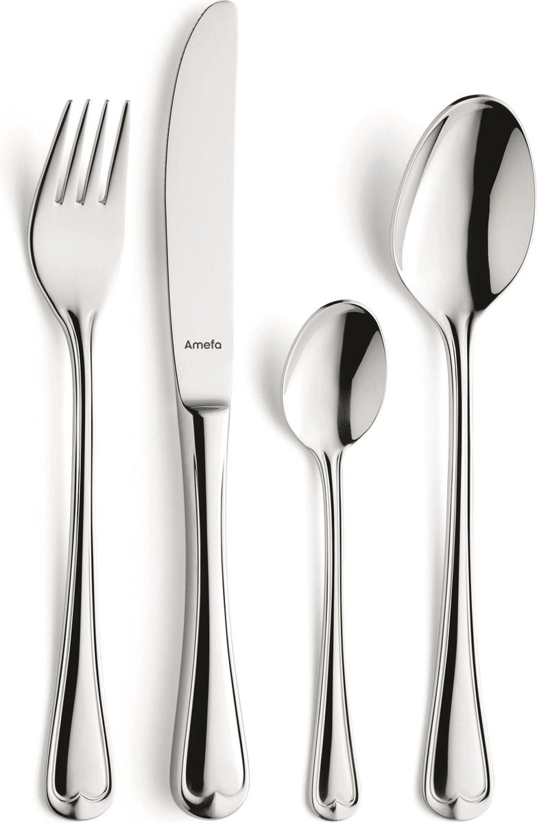 Amefa eleganza - set posate - 24 pezzi - 6 persone - 18 10 - lavabili in lavastoviglie - color argento - 6 persone
