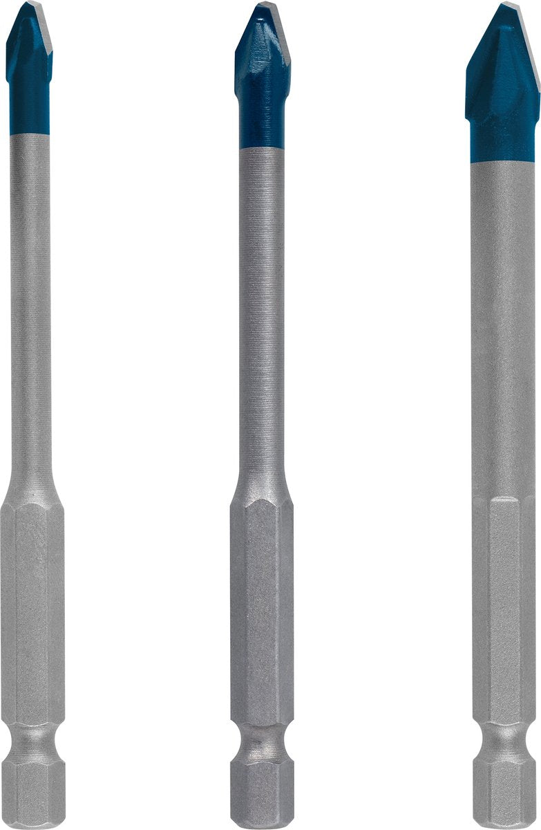 Brocas cilíndricas para piedra y hormigón bosch juego de brocas para azulejos de 3 piezas hex-9 - 5 6 8 mm