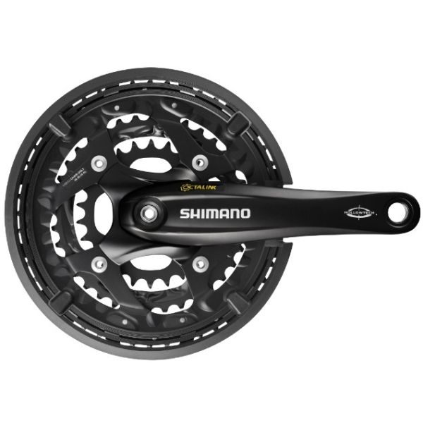 Shimano Crankset 3 x 10 velocità Trekking FC-T521 con Crankarm da 175 mm 48-36-26t Octalink Black