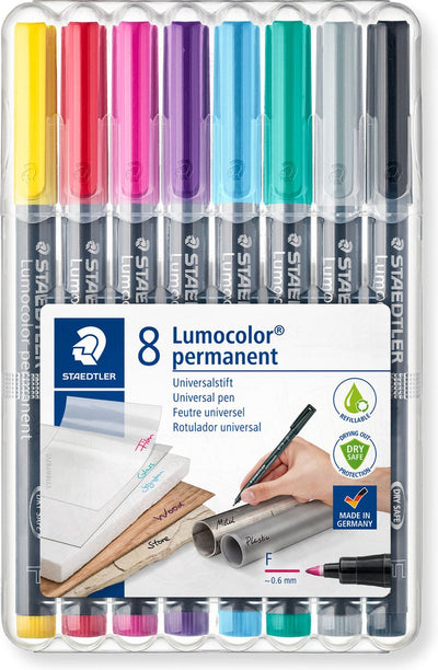 Staedtler lumocolor penna permanente f 318 - scatola con 8 colori