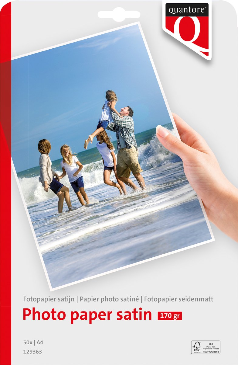Quantore fotopapier a4 - 170 gram - mat satijn pak a 50 vel