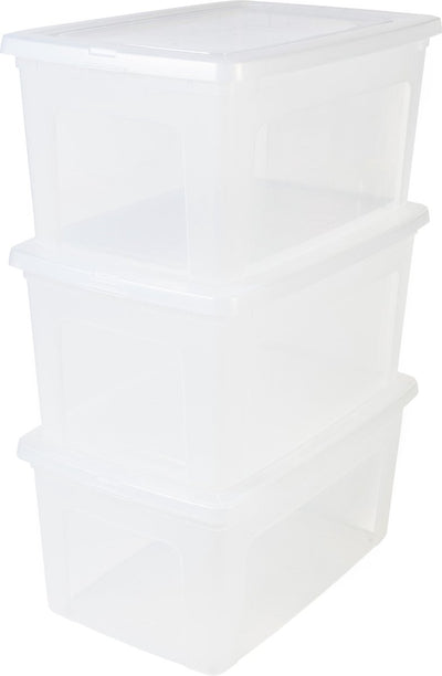 Iris clearbox opbergbox - 50l - kunststof - transparant - set van 3