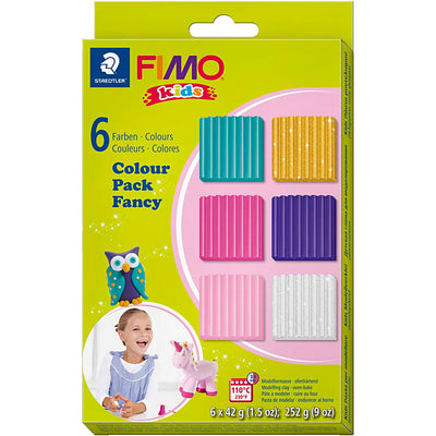 Fimo kids boetseerklei extra kleuren, 6dlg.