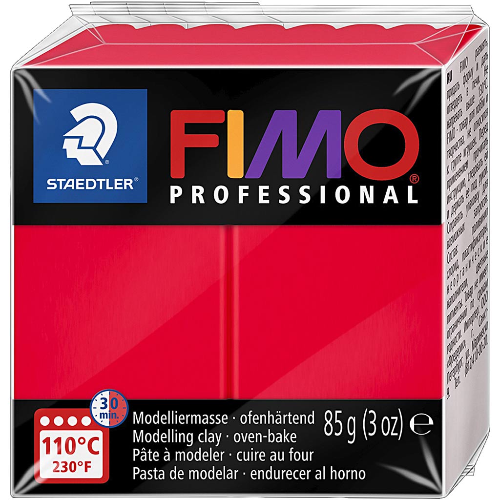 Creativ company fimo professional boetseerklei rood, 85 gram
