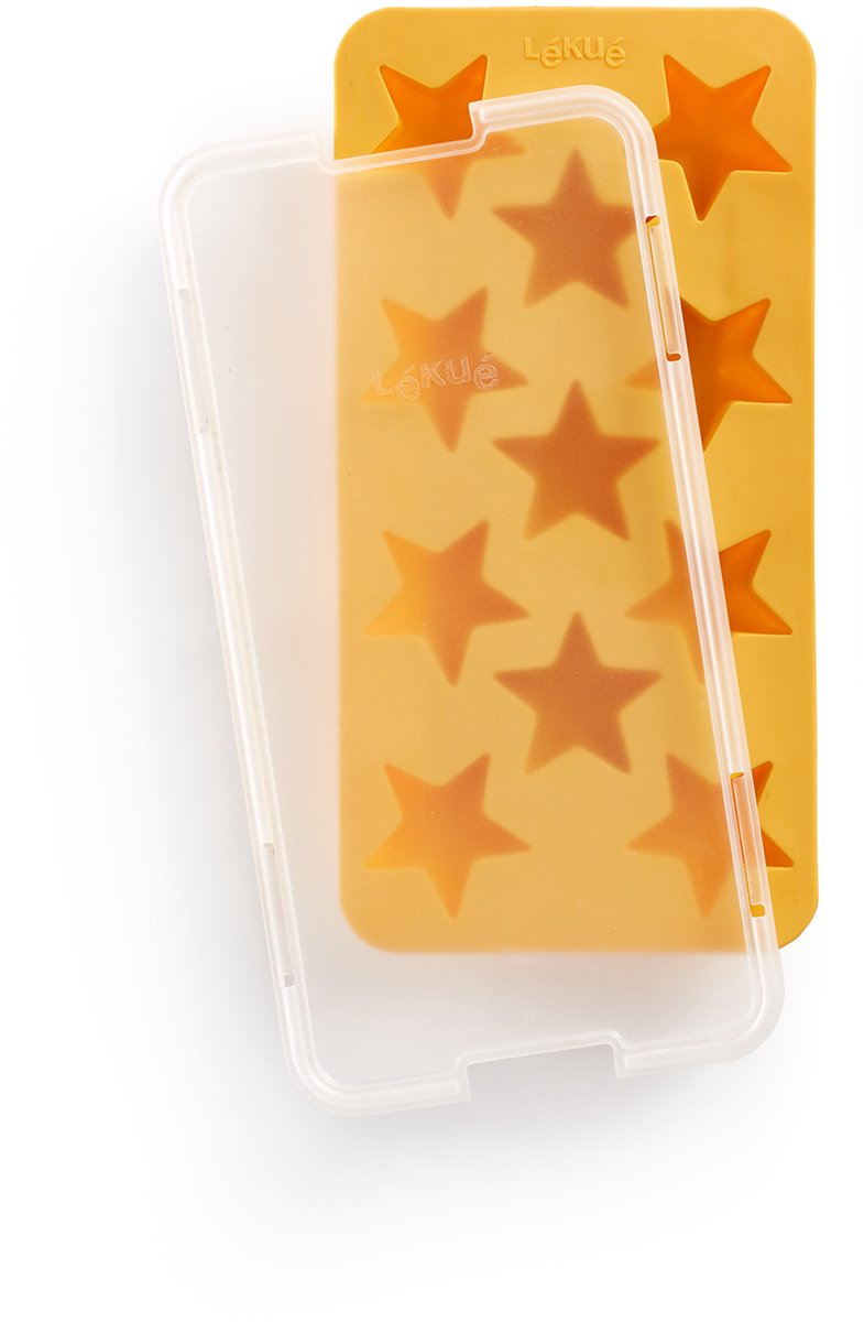 Cubitera de hielo con tapa Lékué - estrella - amarillo