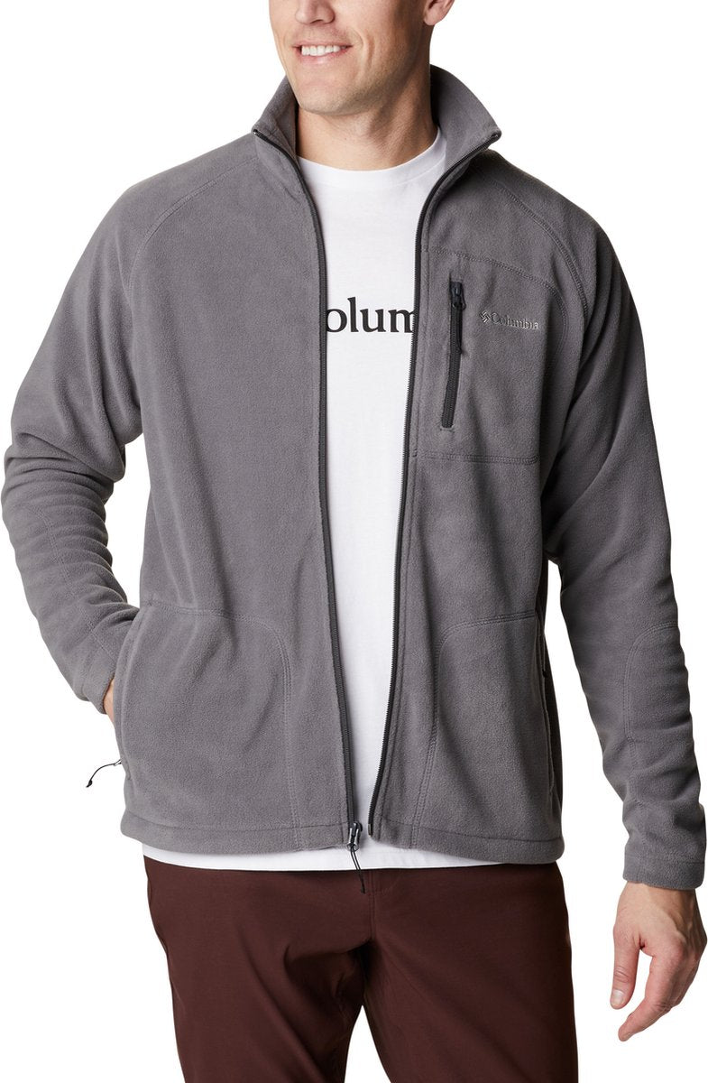 Columbia fast trek ii jacket - fleece vest heren volwassenen - sluiting en zakken met rits - outdoorvest - grijs - maat xl