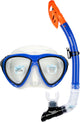 Gafas de buceo Waimea con snorkel de silicona - senior - negro azul