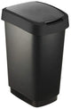 Rotho salsa - cubo de basura - tapa abatible - 50l - sin bpa - negro