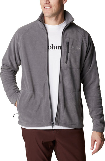 Columbia fast trek ii jacket - fleece vest heren volwassenen - sluiting en zakken met rits - outdoorvest - grijs - maat l