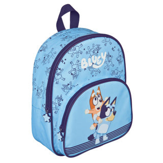 Mochila con bolsillo delantero azul