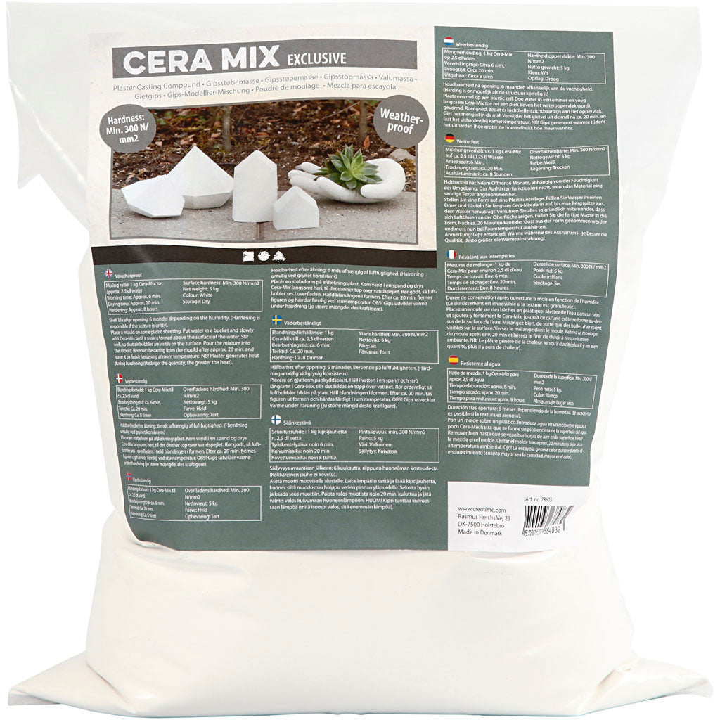 Creativ Company cera-mix esclusiva miscela di gesso per colata, bianco, 5 kg 1 scatola