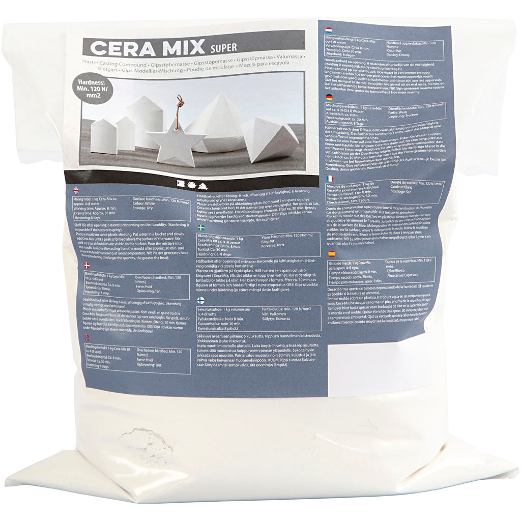Creativ Company cera-mix super miscela di gesso per colata, bianco, 5 kg 1 scatola