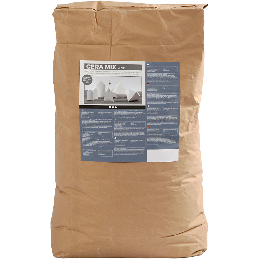 Creativ company cera-mix super plaster casting mix, white, 25 kg 1 box