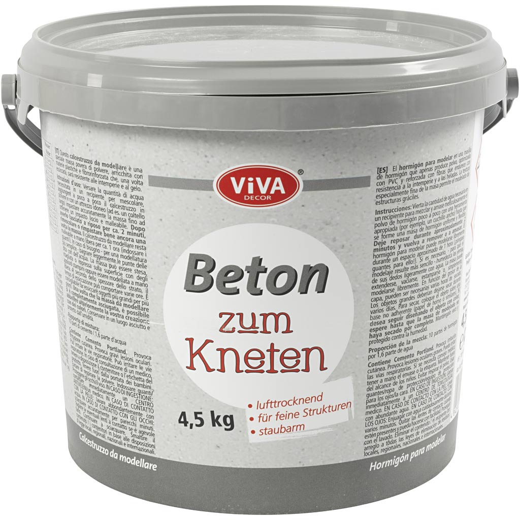 Viva decoración de hormigón de rodilla, gris, 4500 g 1 caja