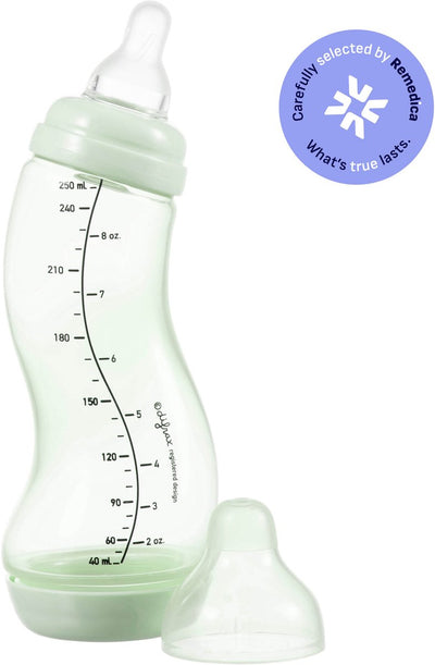 Difrax babyfles natural - 250 ml - lichtgroen - 1 stuk - s-fles - anti koliek