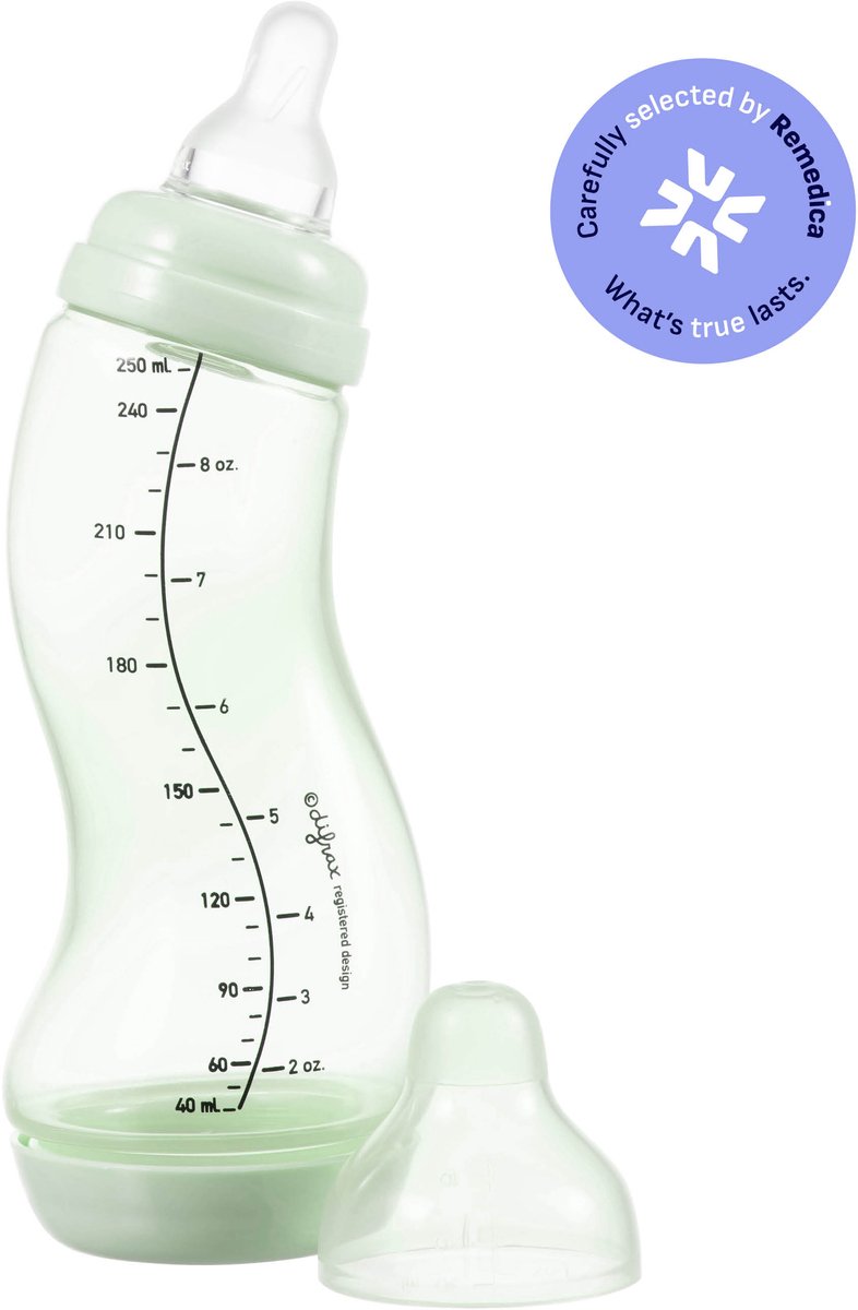 Biberón Difrax natural s - 250 ml - verde claro - anticólicos