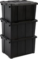 Robusta scatola portaoggetti Iris Power Box - 68 l - 100% plastica riciclata - nera - set da 3