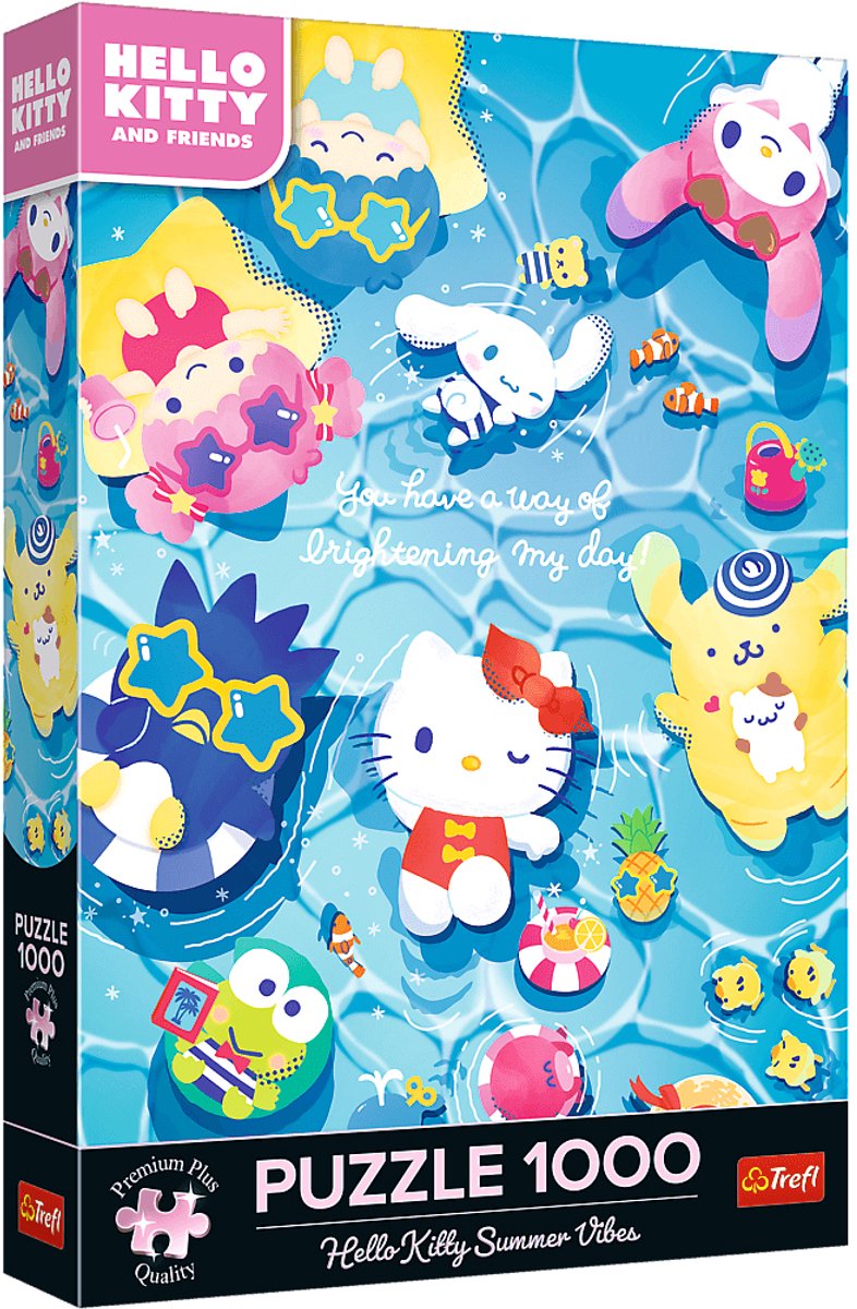 Puzzle Trefl 1000 pezzi - vibrazioni estive di Hello Kitty - cartone premium plus.