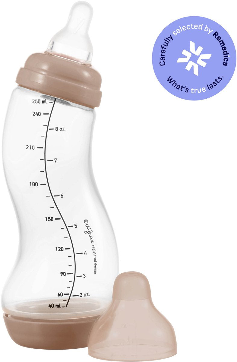 Difrax babyfles natural - 250 ml - bruin - 1 stuk - s-fles - anti koliek