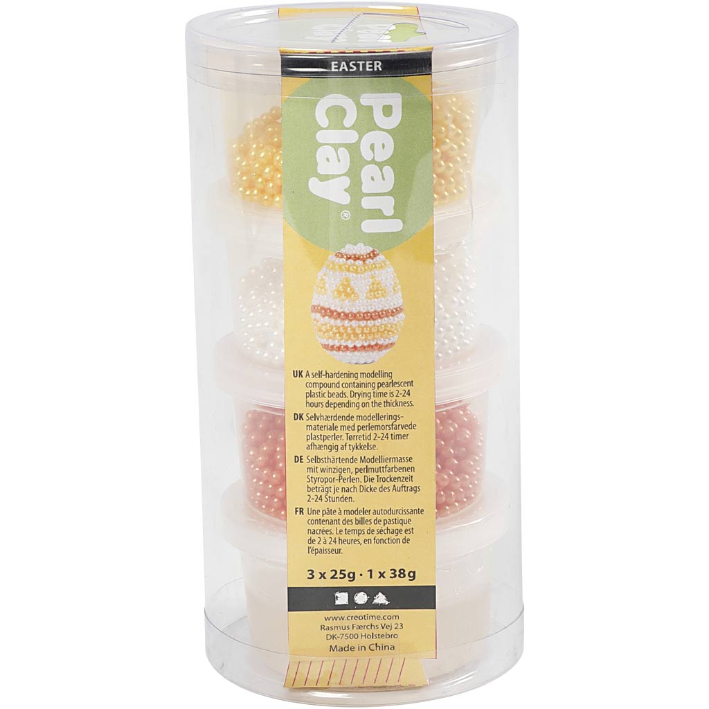 Pearl clay ®, arancione, bianco, giallo, 3x25+38 gr, 1 set